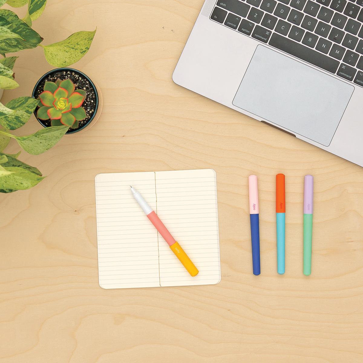 Fab Fountain Pens shown on a desk with a computer.