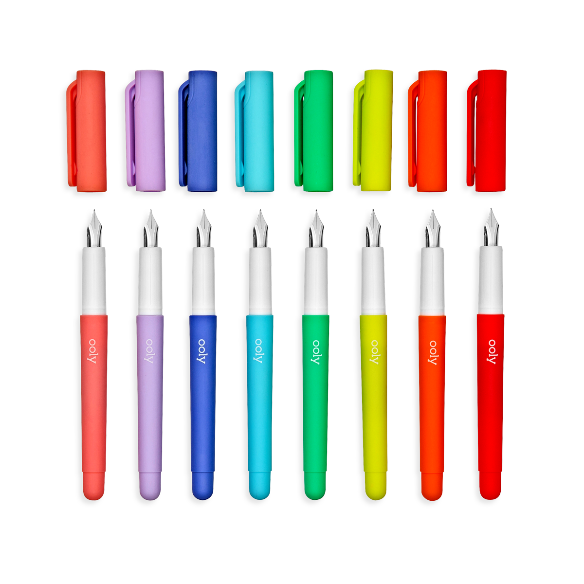 Color Write Fountain Pens Set of 8 OOLY