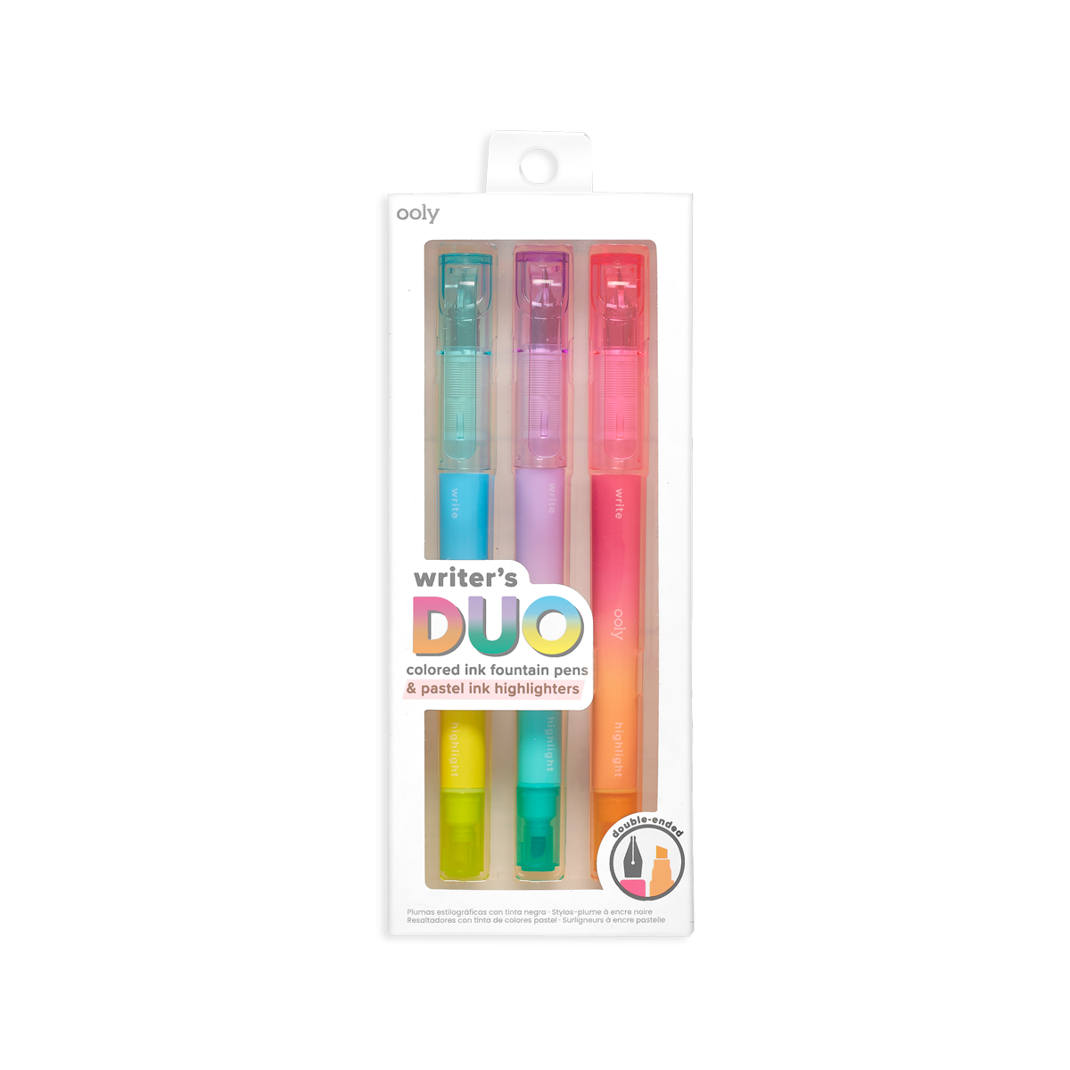 OOLY Writer's Duo 2 in 1 Fountain Pens + Highlighters