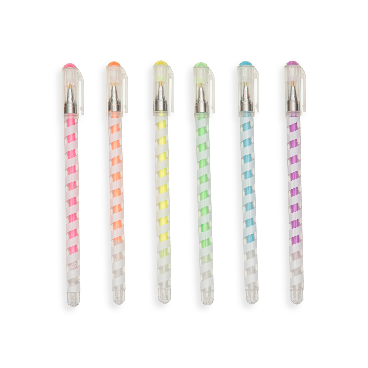 Totally Taffy Scented Gel Pens lined up in a row