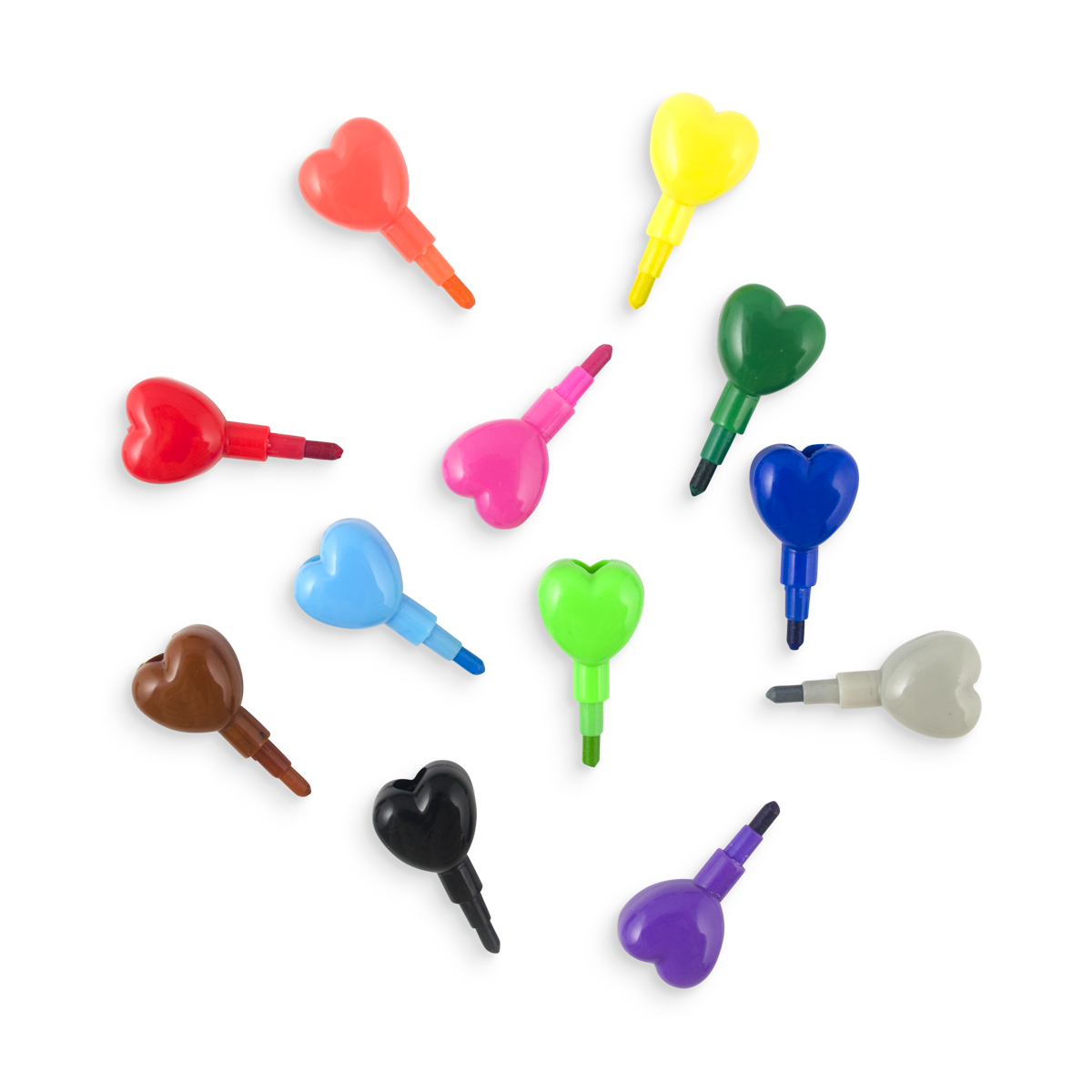 Heart to Heart Stacking Crayons - Classroom Bundle individual crayons mixed