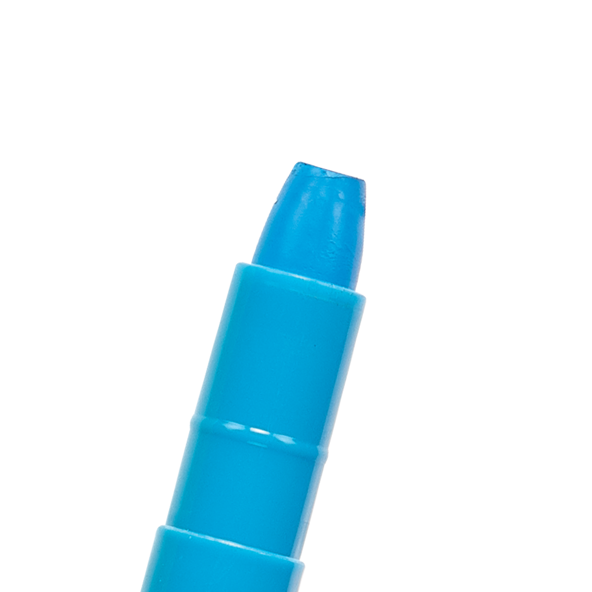 close up of the Smooth Stix Watercolor Gel Crayon barrel and crayon tip in blue