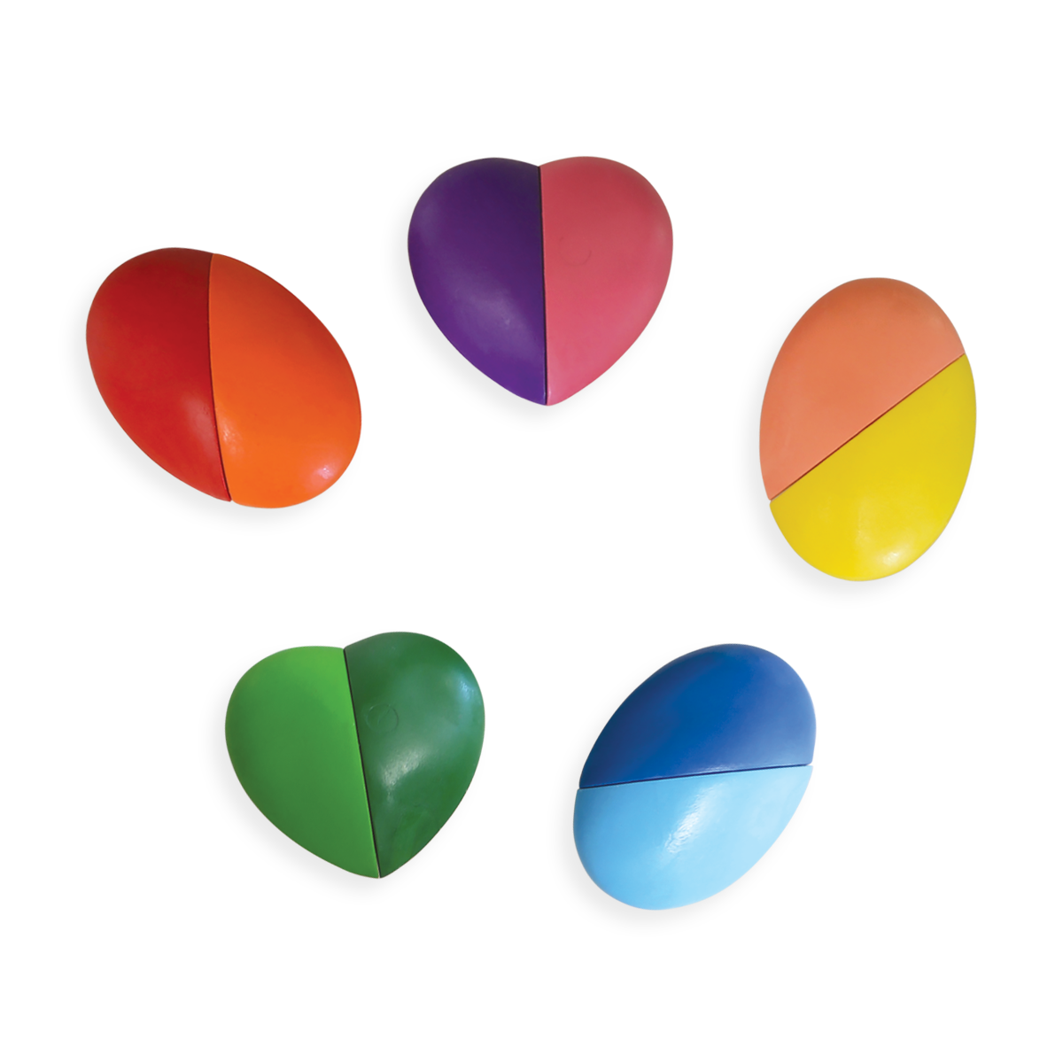 Erasable heart shaped crayons Set of 12 colors