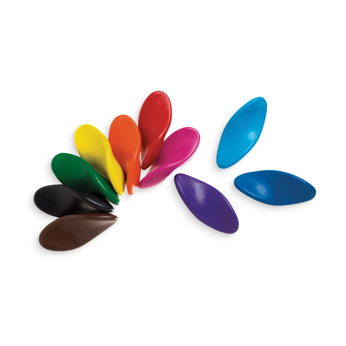 10 Left Right colored ergonomic crayons