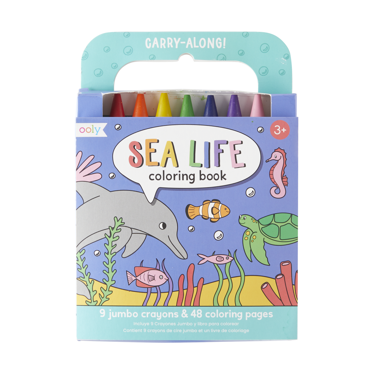 OOLY front view of Carry Along Coloring Book Set - Sea Life