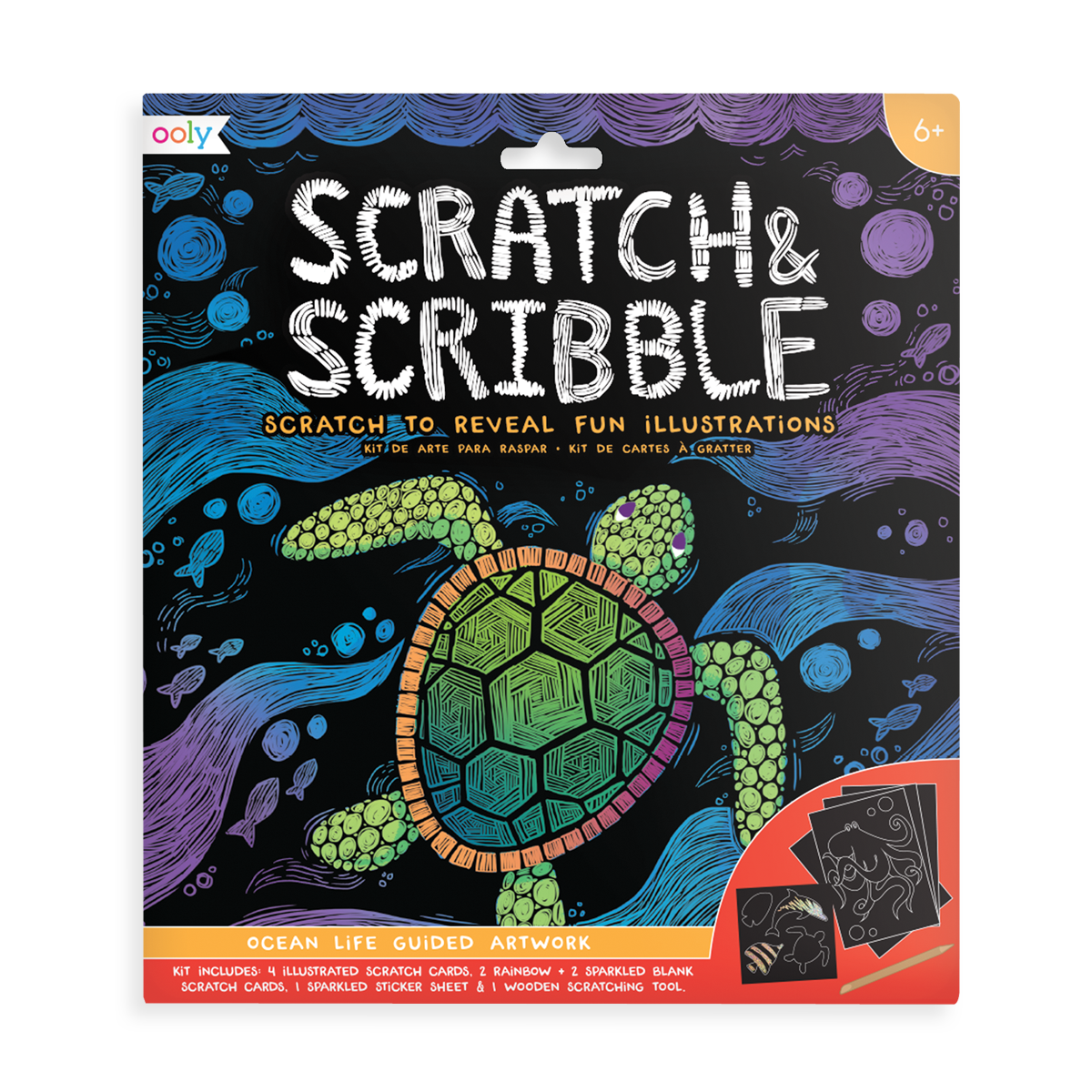 Ocean Life Scratch and Scribble scratch art kit