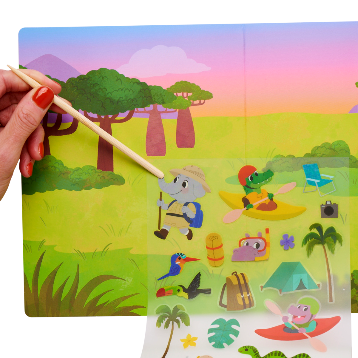 OOLY Set The Scene Transfer Stickers Magic - Jungle Journey in use