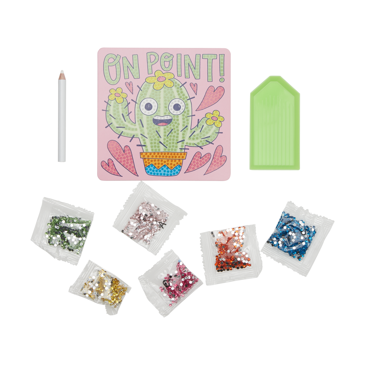 OOLY view of Razzle Dazzle DIY Gem Art Kit - Cheery Cactus contents