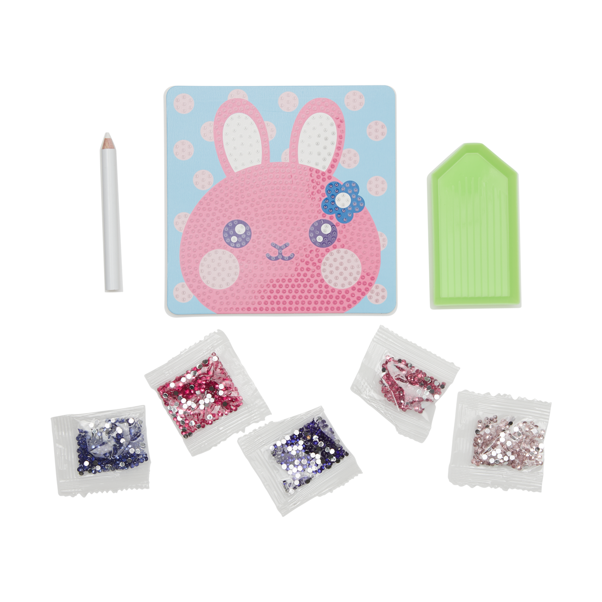OOLY view of Razzle Dazzle DIY Gem Art Kit - Bouncy Bunny contents