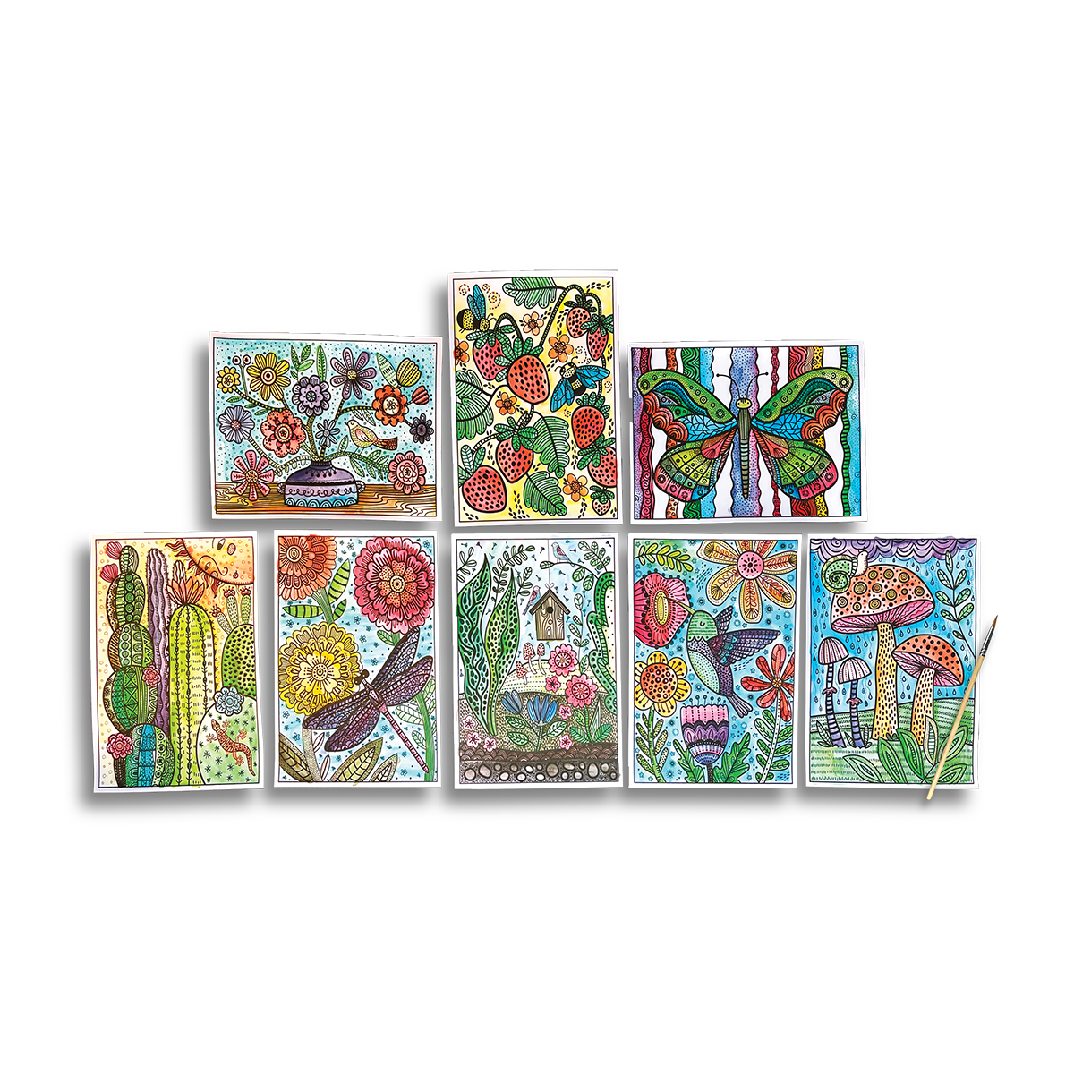 OOLY Hidden Colors Magic Paint Sheets - Magic Nature in use