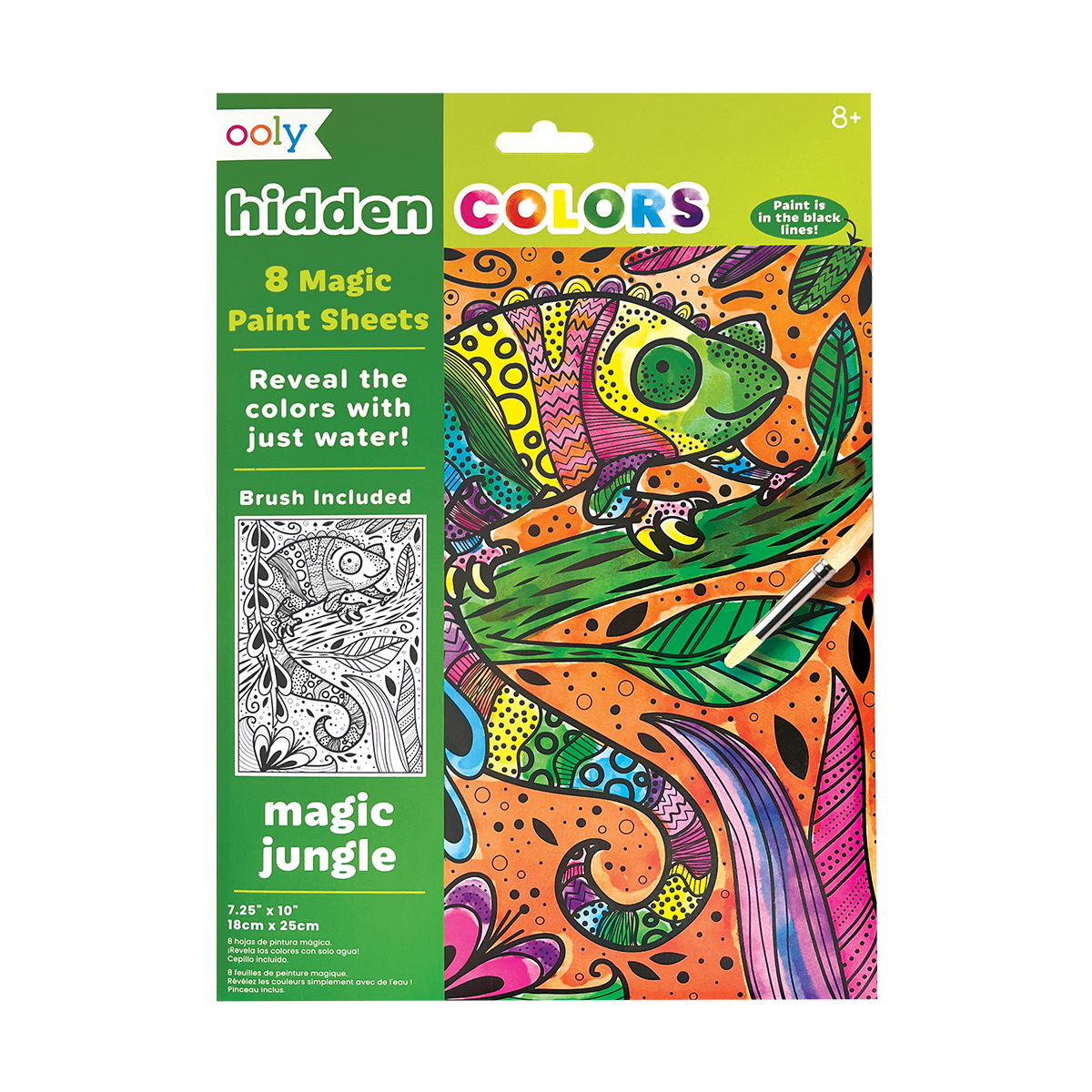 OOLY Hidden Colors Magic Paint Sheets - Magic Jungle in packaging