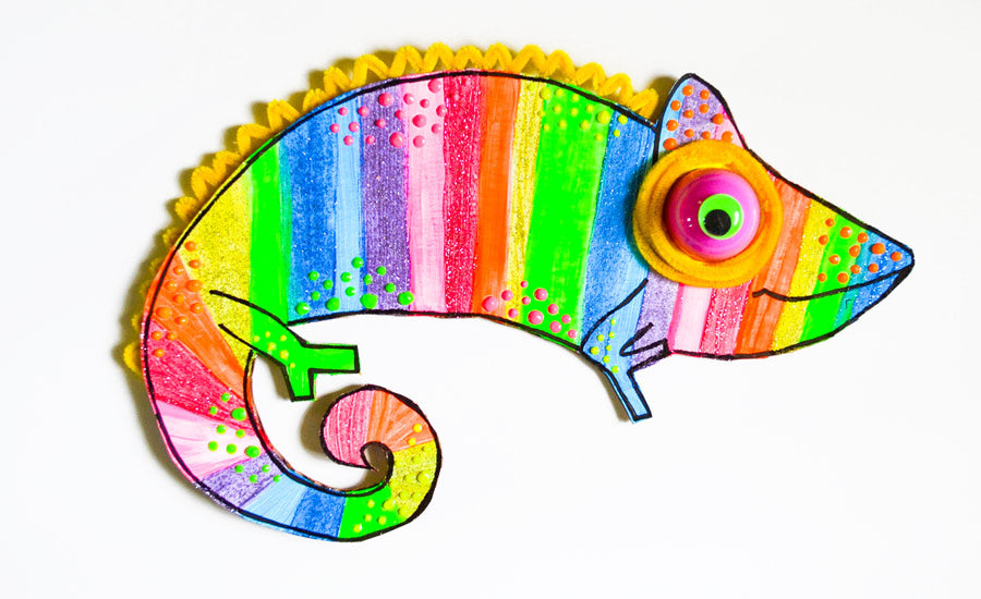 Craft Colorful Chameleons With Free Printable