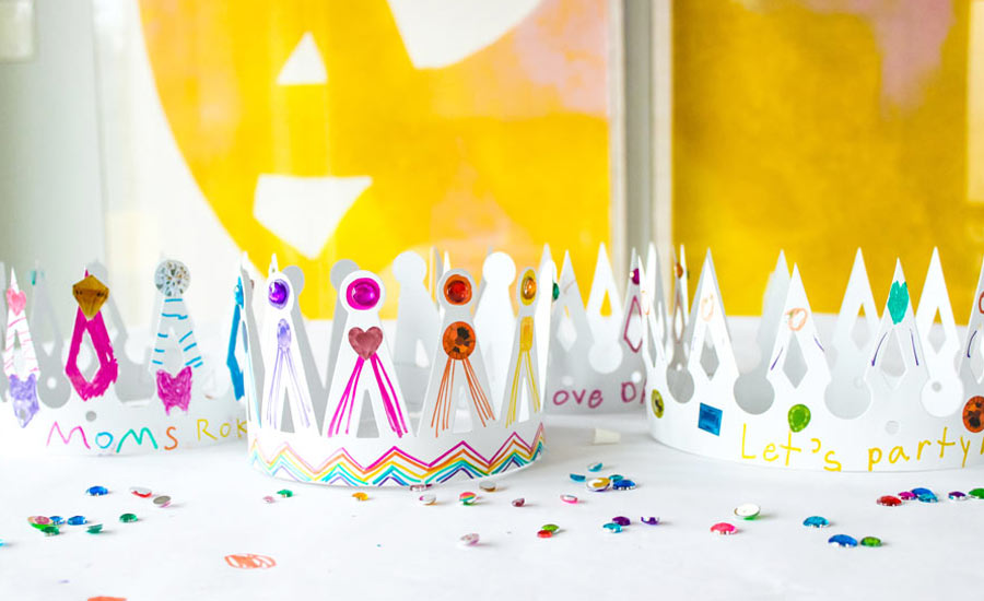 DIY Fancy Paper Crowns with Free Template