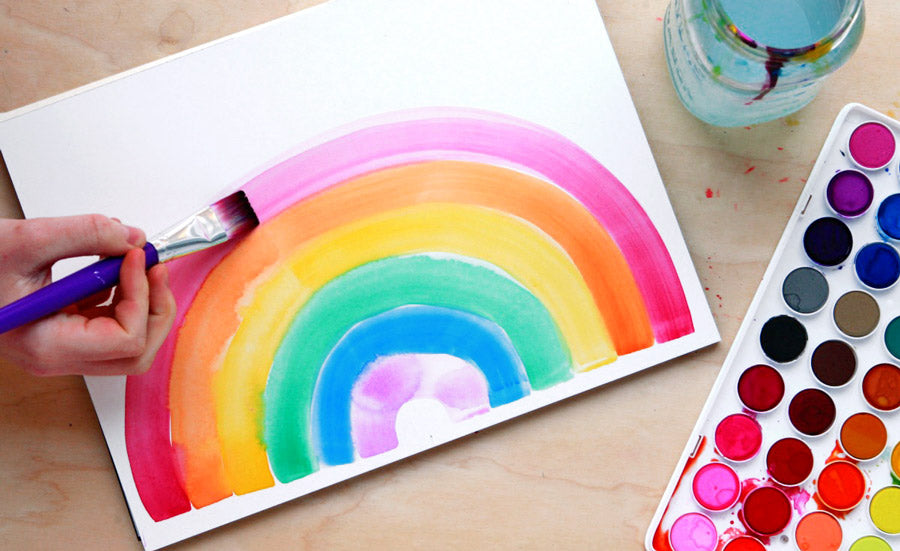 Paint Watercolor Rainbows And Then Zentangle Them!