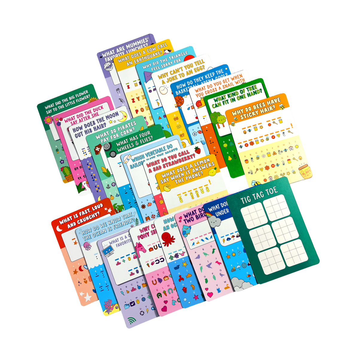 Joke Decoder Paper Games activity cart set contents