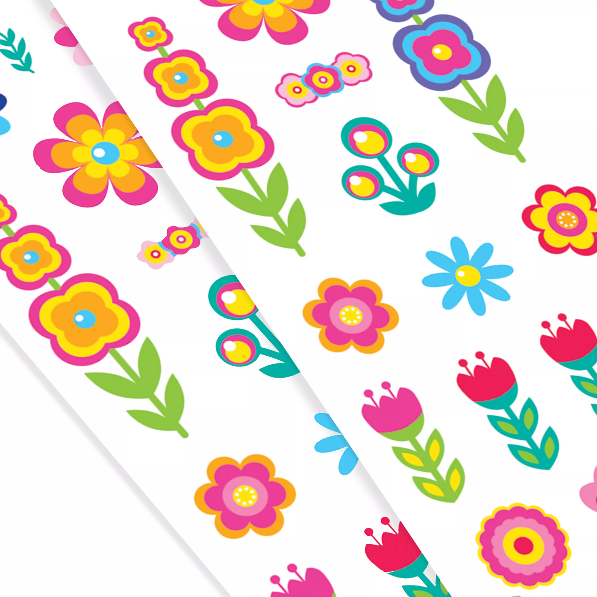 Closeup of Stickiville Fun Flowers Stickers