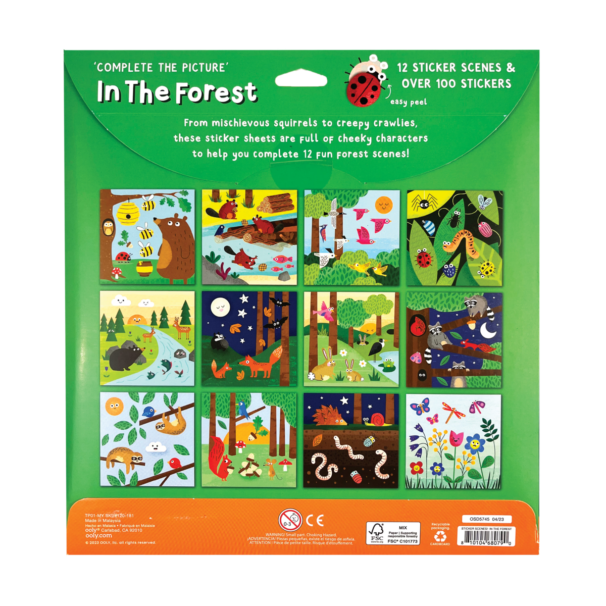 In the Forest Sticker Scenes! back of packaging