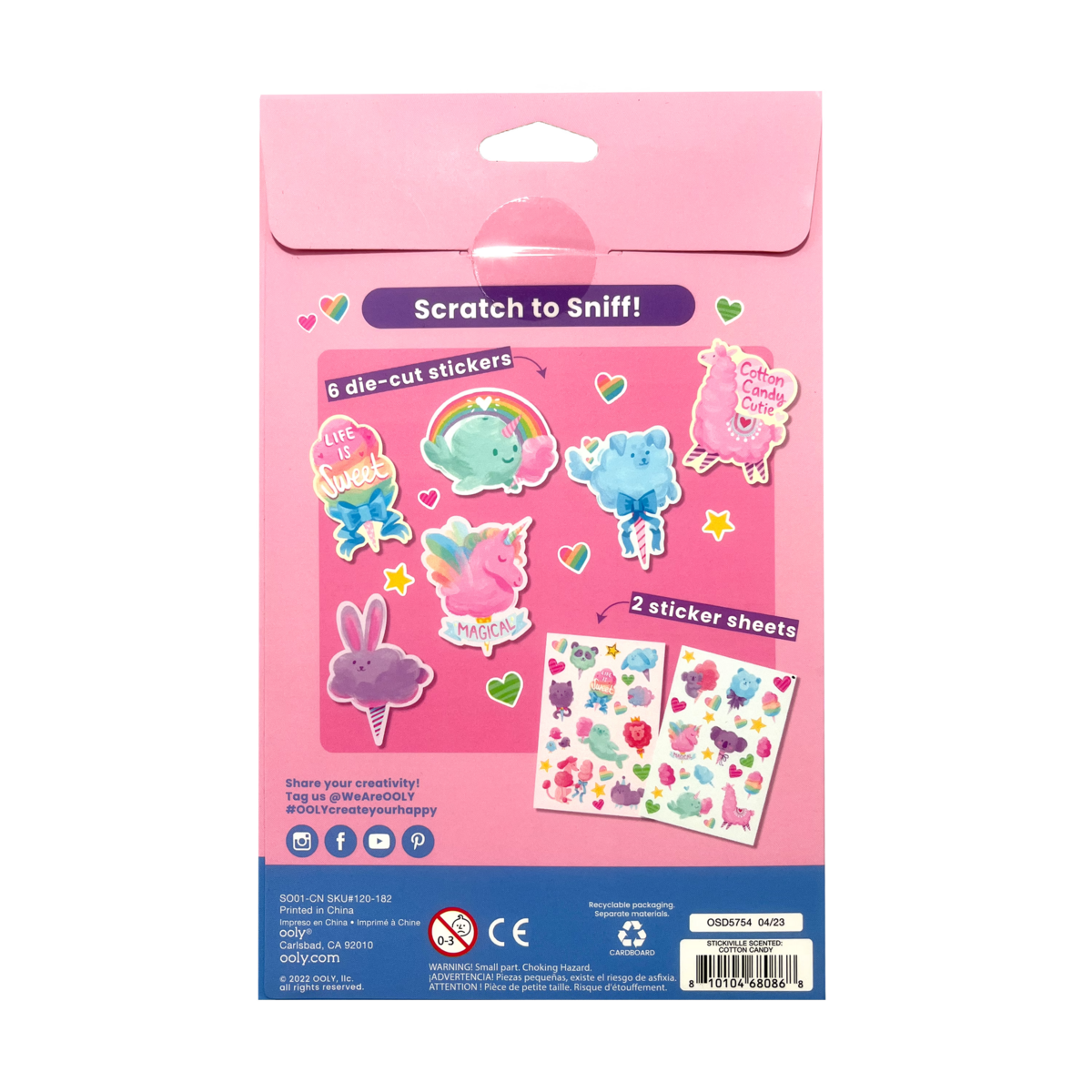 Stickiville Fluffy Cotton Candy Scented Stickers OOLY
