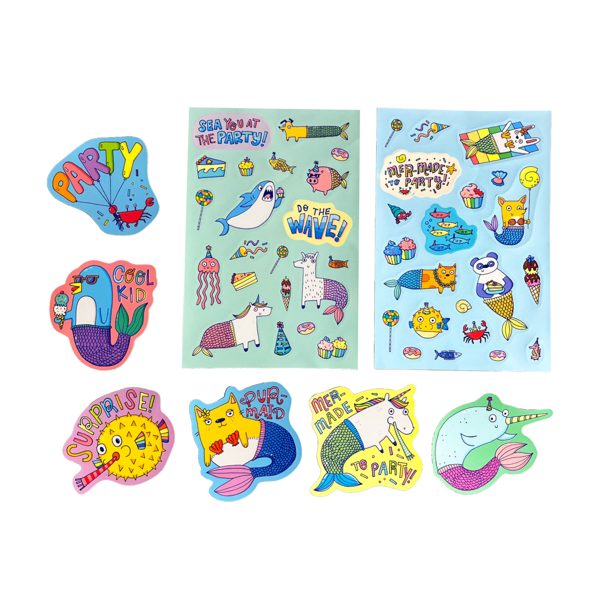 Stickiville Mer-Made to Party die cut sticker sheets