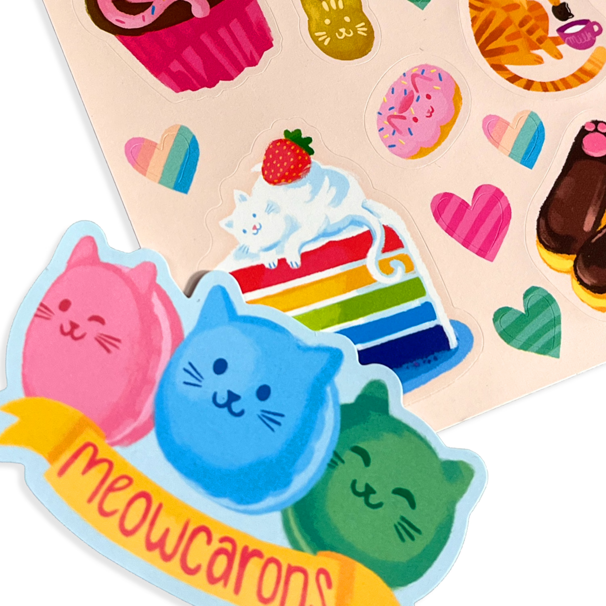 Stickiville Cat Cafe Scented Stickers close up