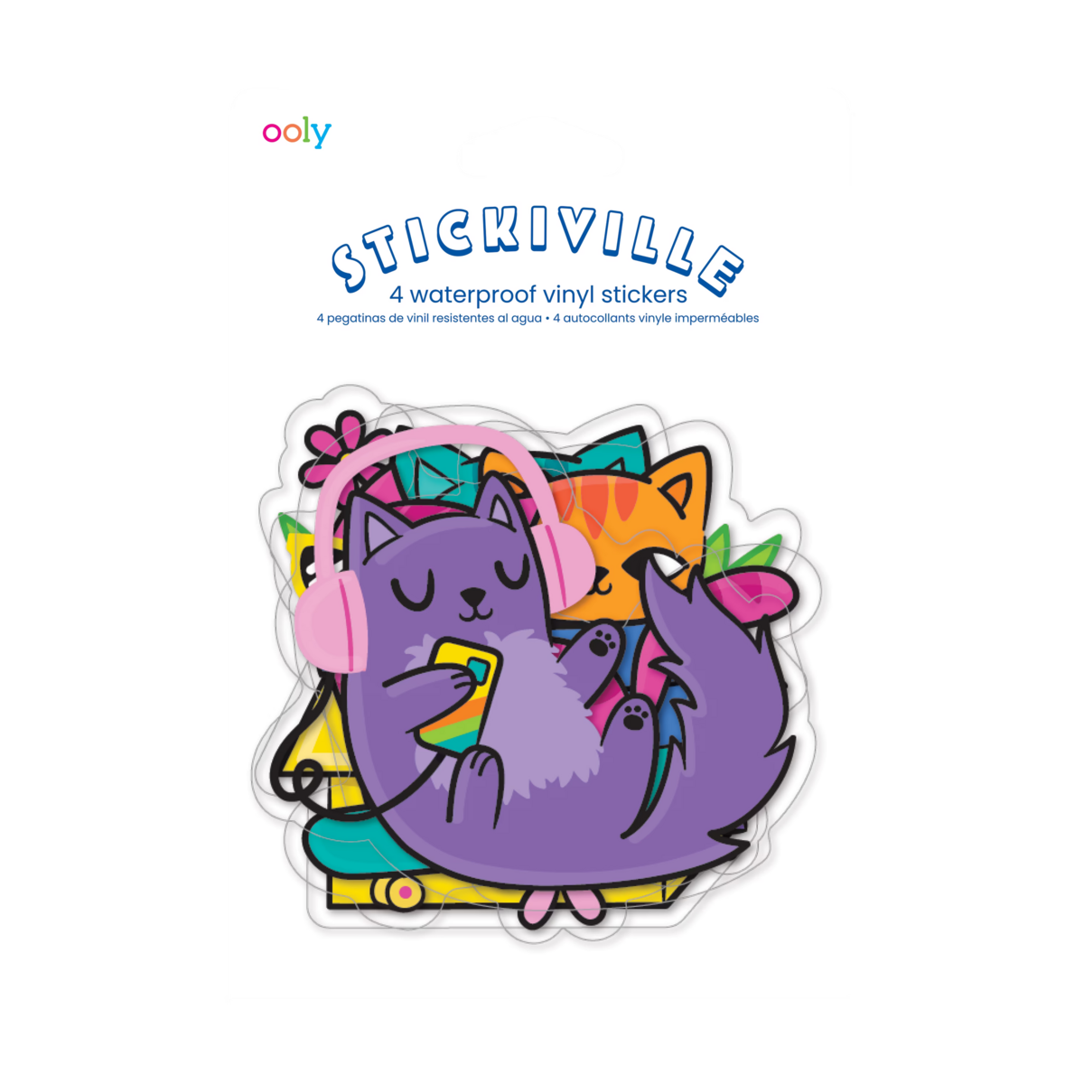 Stickiville Silly Kitties vinyl stickers in packaging