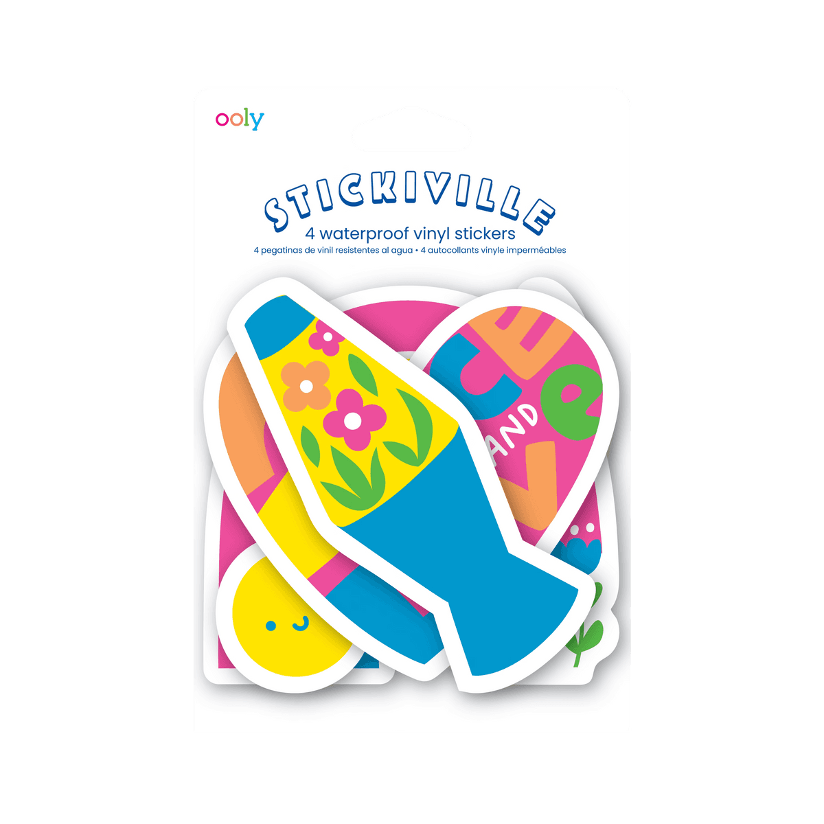 Stickiville Peace and Love vinyl stickers in packaging