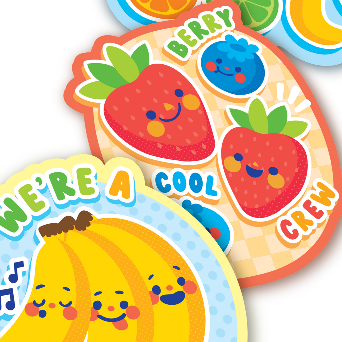 Stickiville Fruit Friends vinyl stickers close up