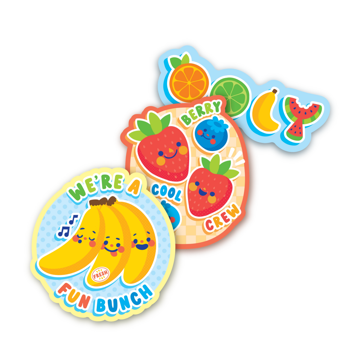 Stickiville Fruit Friends vinyl stickers out of packaging