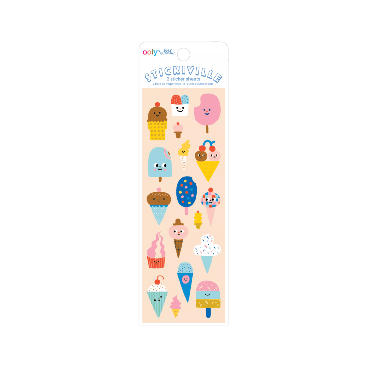 Stickiville Ice Cream sticker sheets in packaging