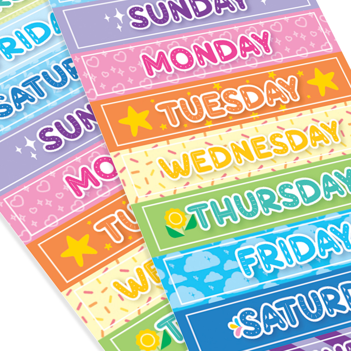 Stickiville Days of the Week sticker sheets close up