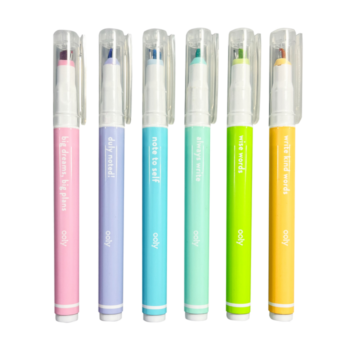 Noted! 2in1 Micro Fine Tip Pen and Highlighters Set of 6 OOLY