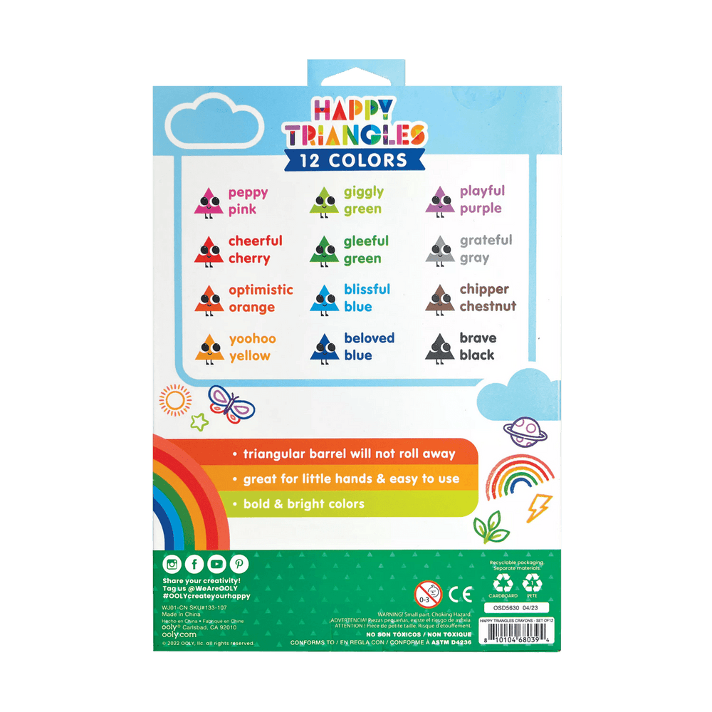 Happy Triangles Jumbo Crayons Set of 12 OOLY