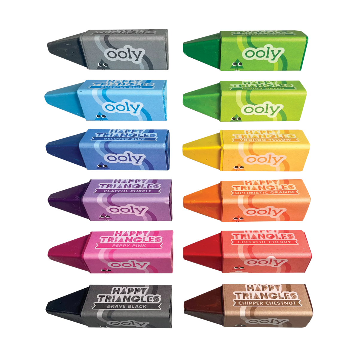 OOLY Happy Triangles Jumbo Crayons - Set of 12