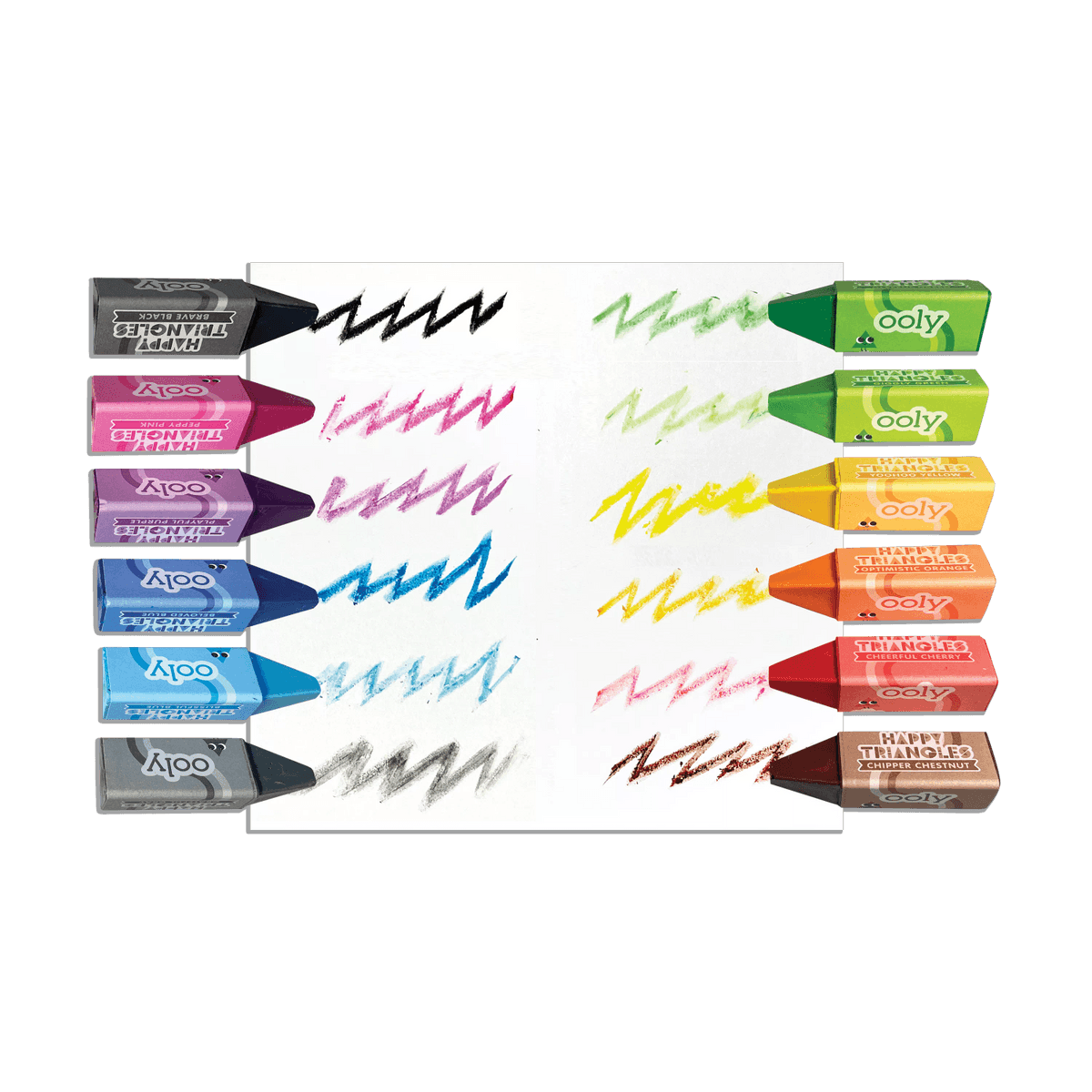 Ooly Happy Triangles Jumbo Crayons for Toddlers and Little Hands [Set of  12], Non-Toxic Triangle Shaped Crayons are Easy to Hold Crayons for Young