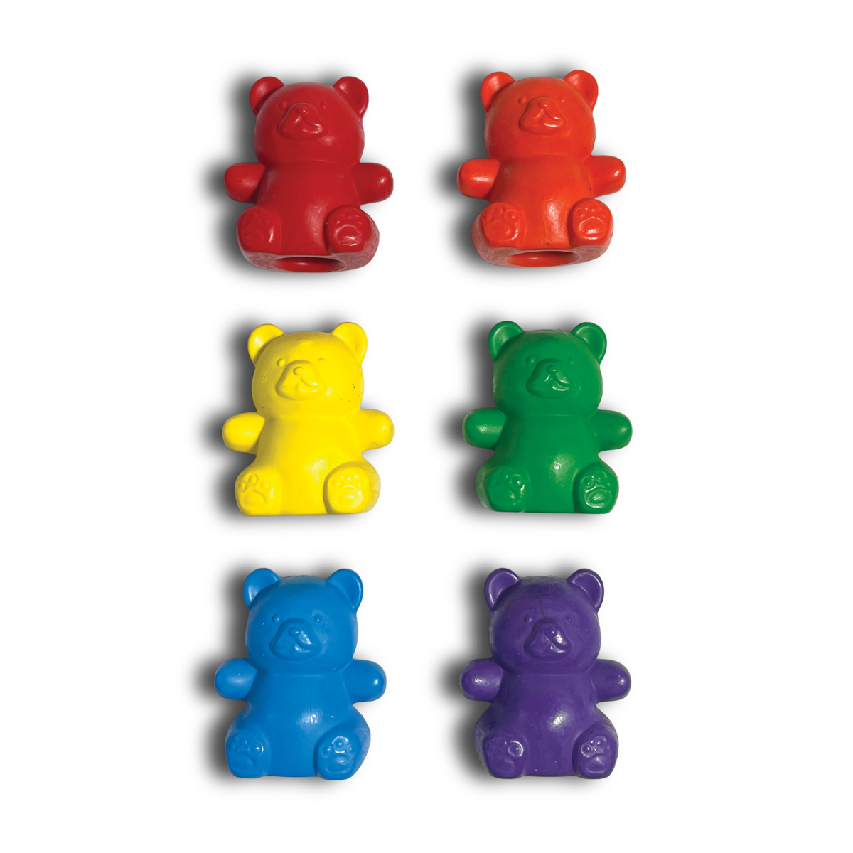 Six Cuddly Cubs bear finger crayons