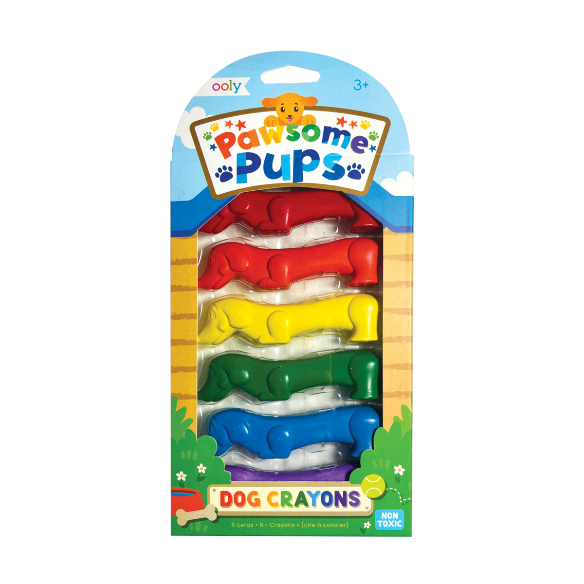 Pawsome Pups dog crayons in packaging