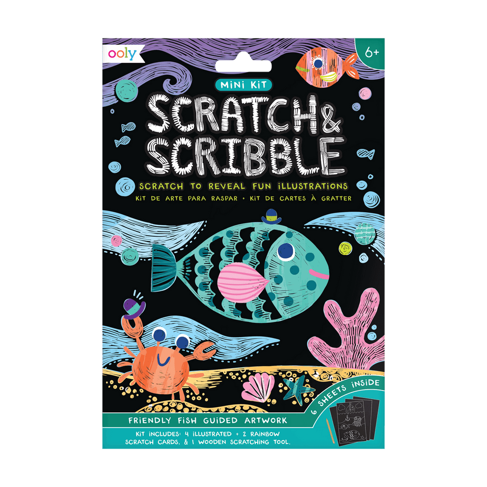 Friendly Fish Scratch and Scribble Mini Scratch Art Kit - OOLY