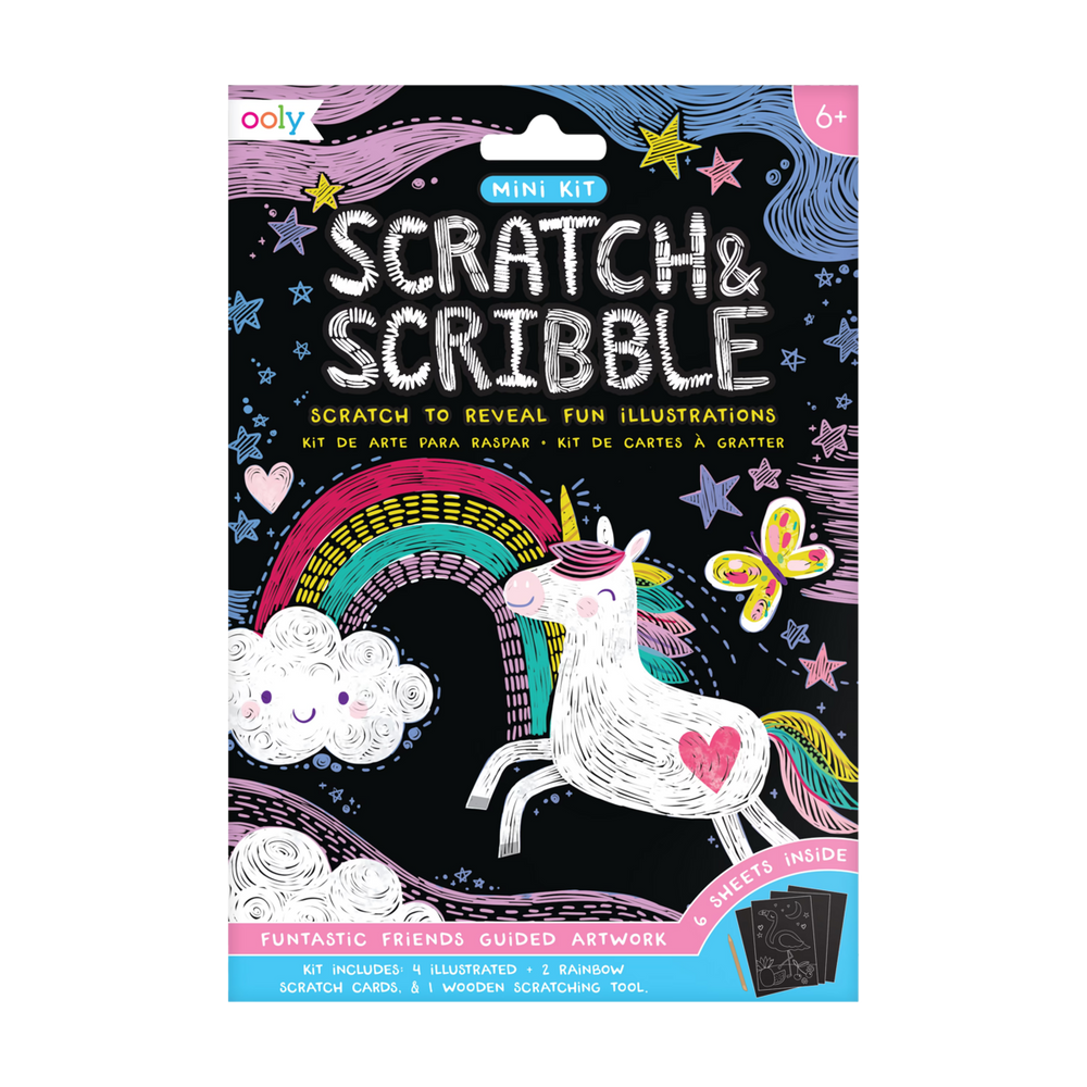 Funtastic Friends Scratch and Scribble Mini Scratch Art Kit OOLY