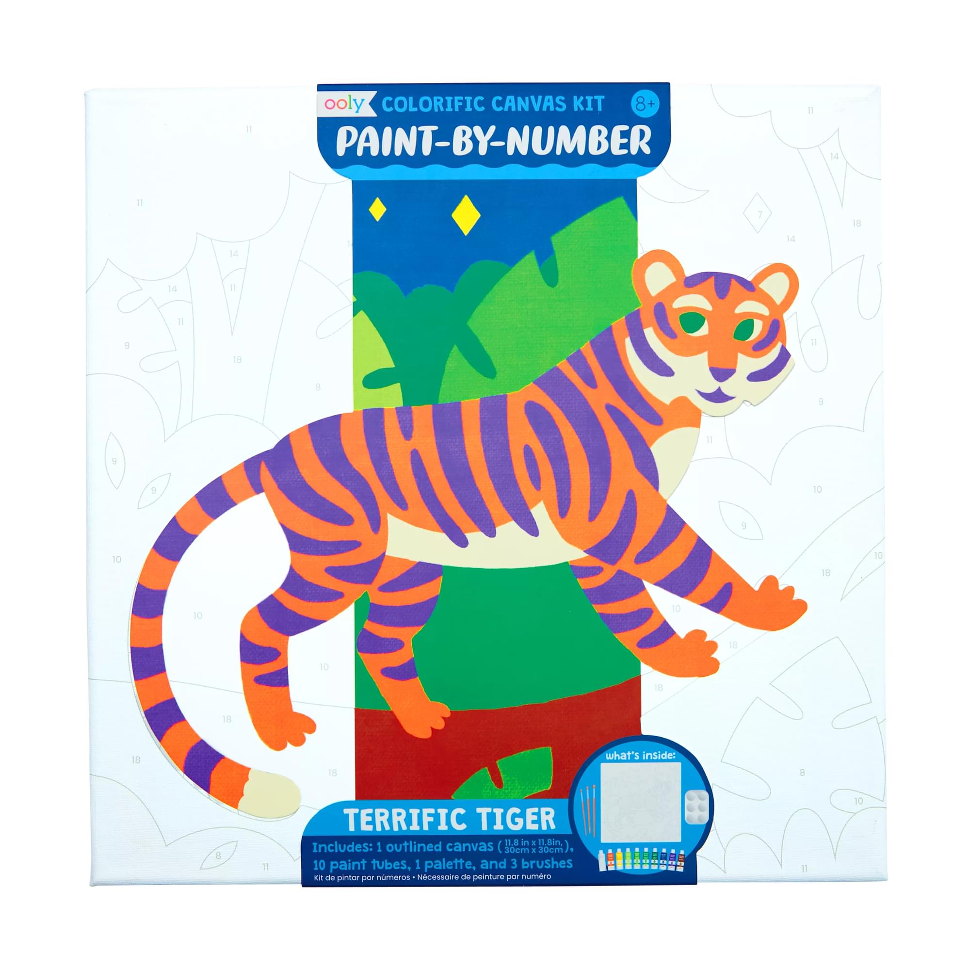 Colorific Canvas Paint By Number Kit - Terrific Tiger