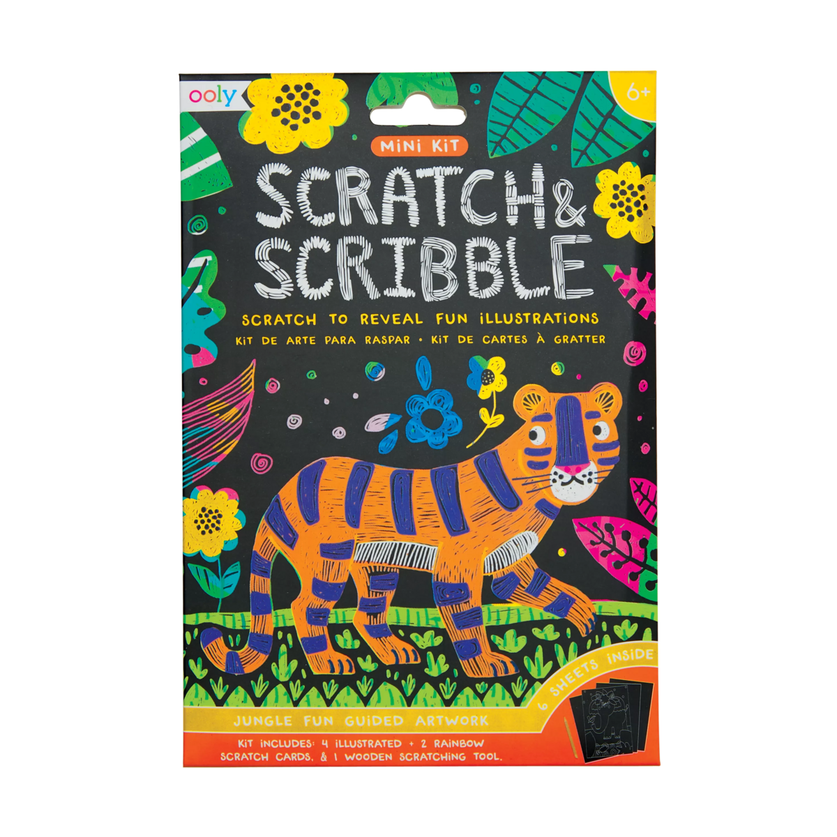 OOLY view of Jungle Fun Mini Scratch and Scribble Art Kit in package