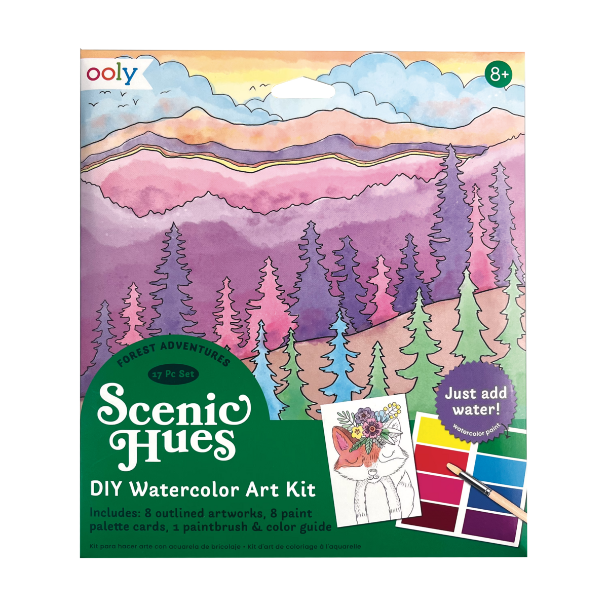 Forest Adventure Scenic Hues DIY watercolor art kit packaging front