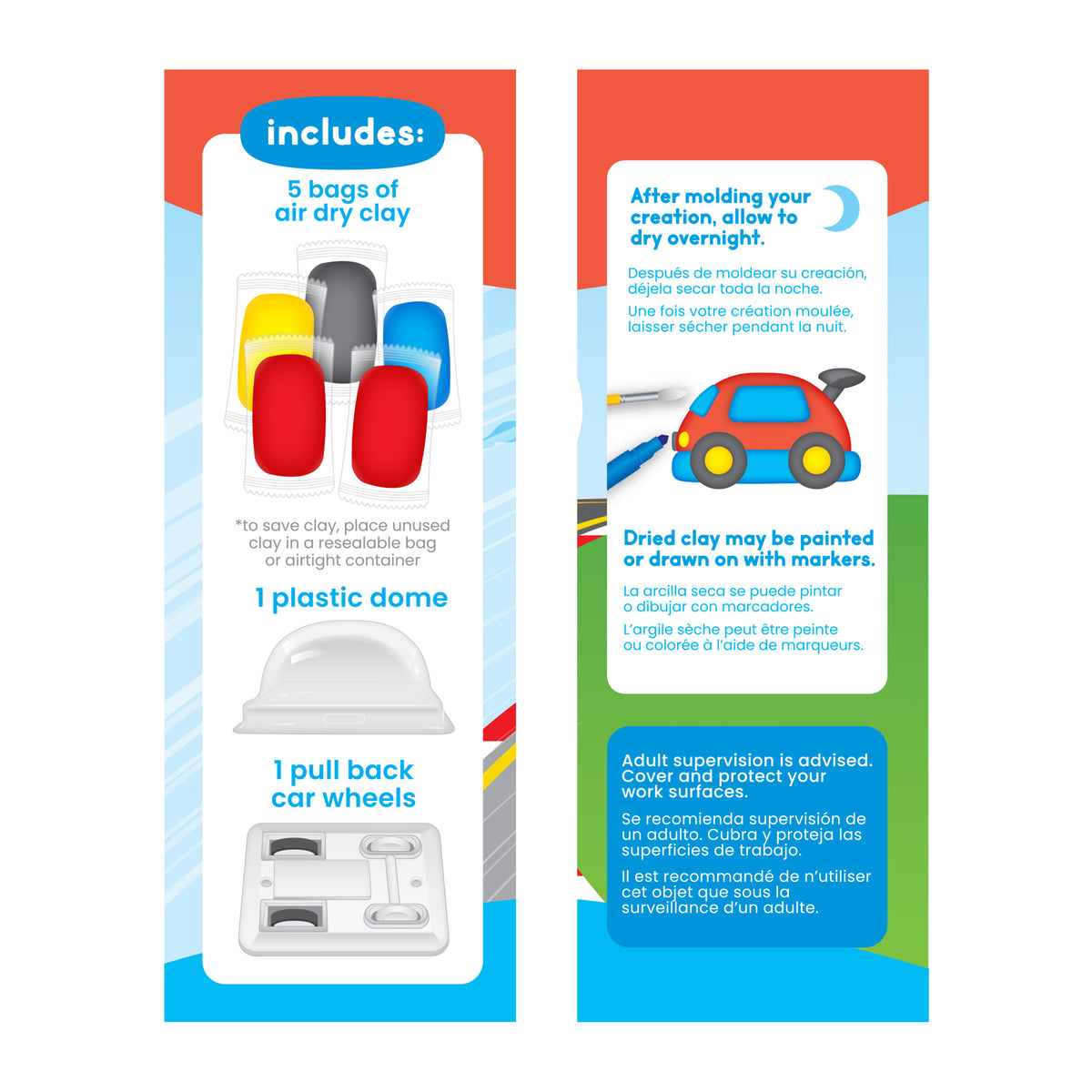 Creatibles Mini Air Dry Clay Car Kit - Zoomie Racecar