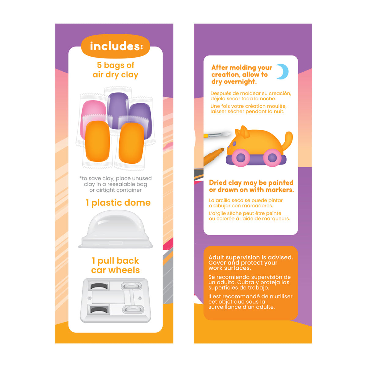 Creatibles Mini Air Dry Clay Car Kit - Turbo Tabby