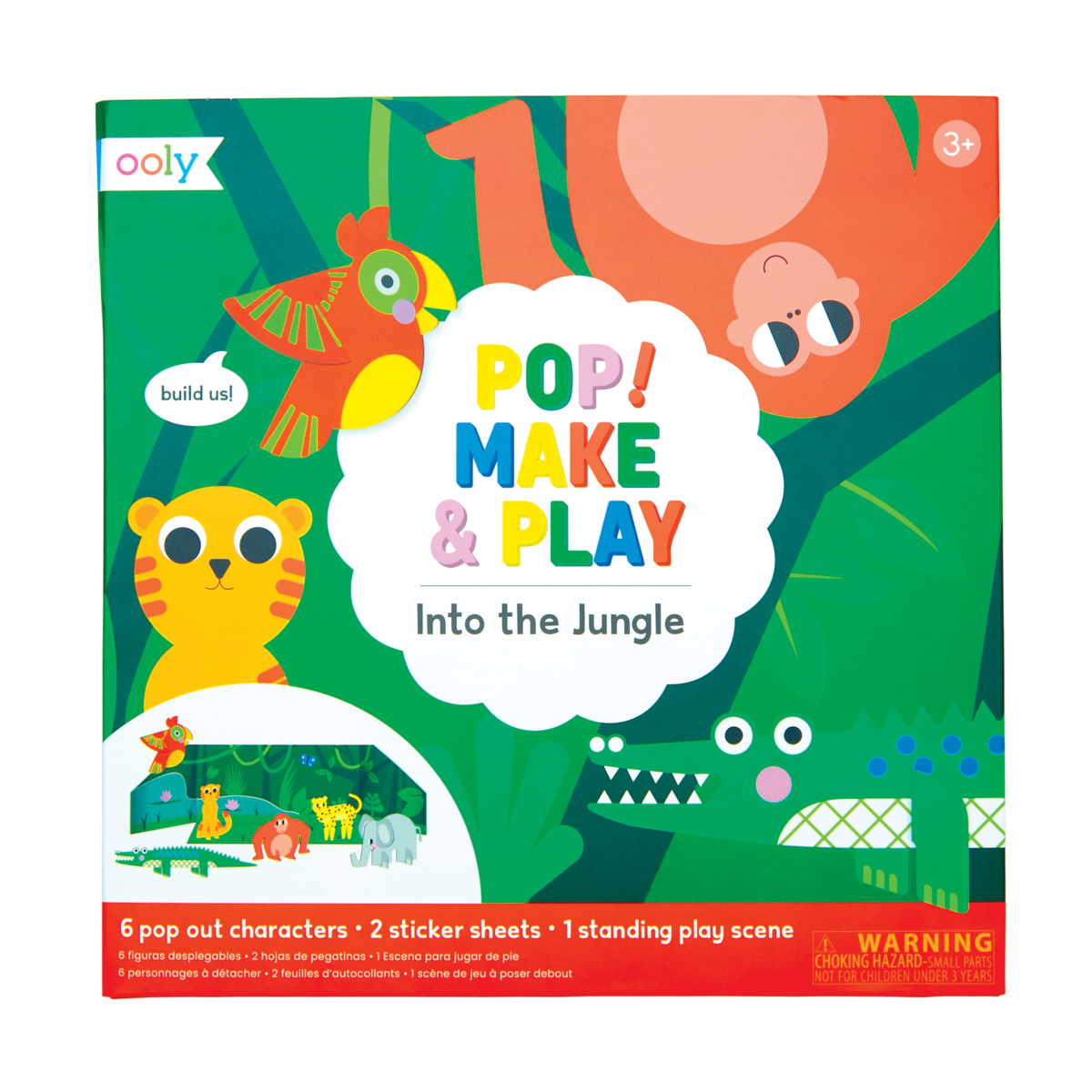 OOLY front view of Pop! Make and Play Activity Scene - Into the Jungle package
