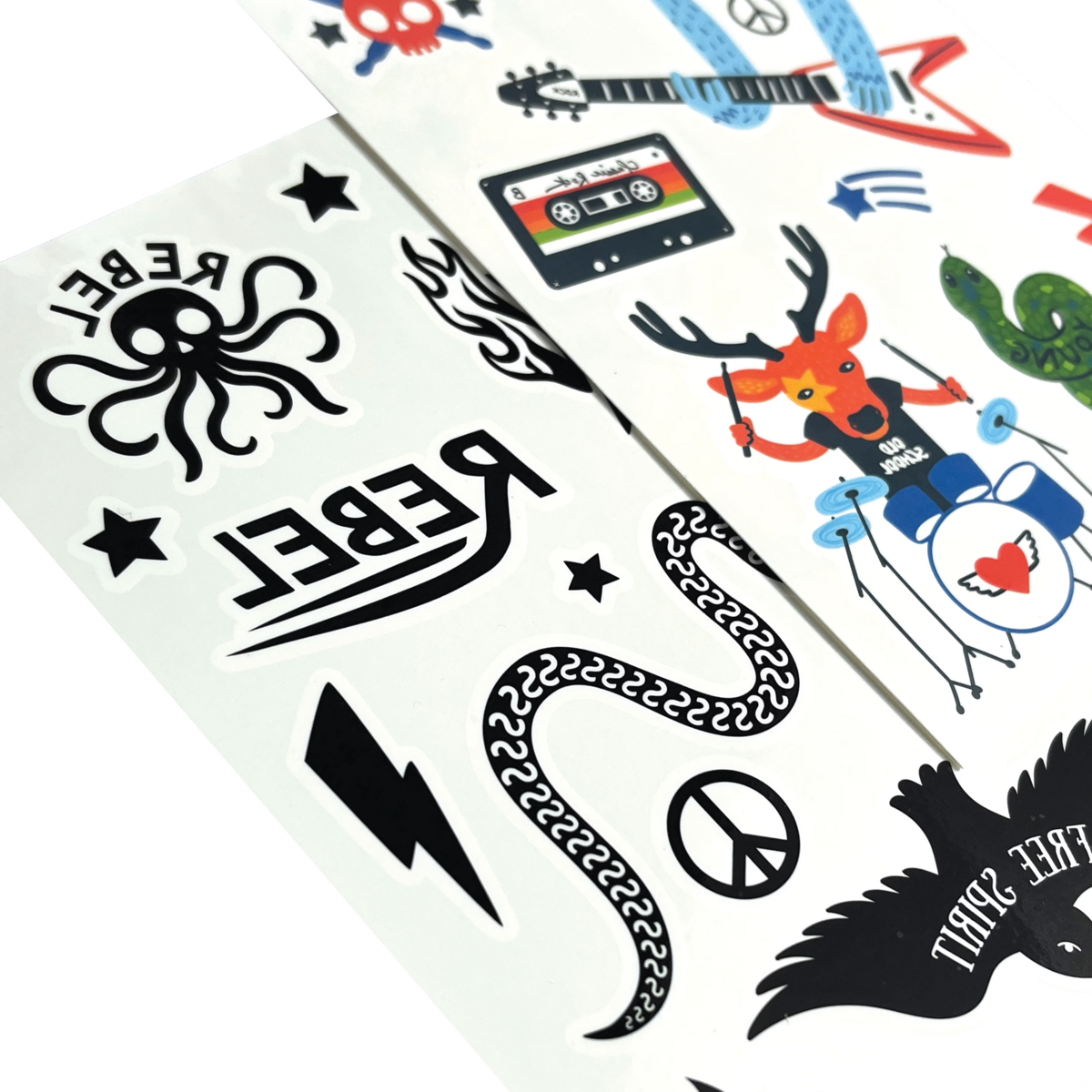 I Wanna Rock! Mini Tattoo Palooza Temporary Tattoos close up