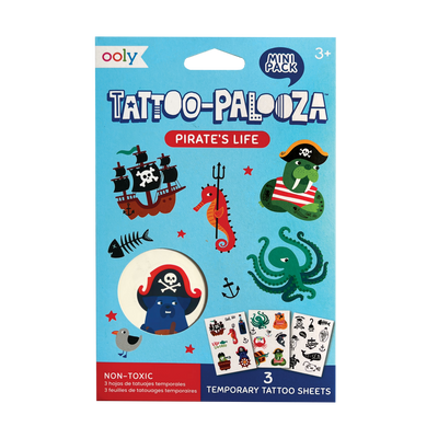 Tattoo Palooza Temporary Tattoos Mini Pack - Pirate's Life - 3 Sheets