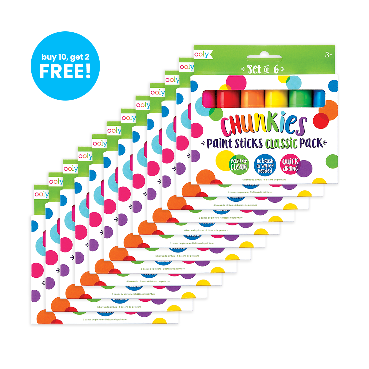 A bundle of 12 sets of Chunkies Classic Paint Sticks