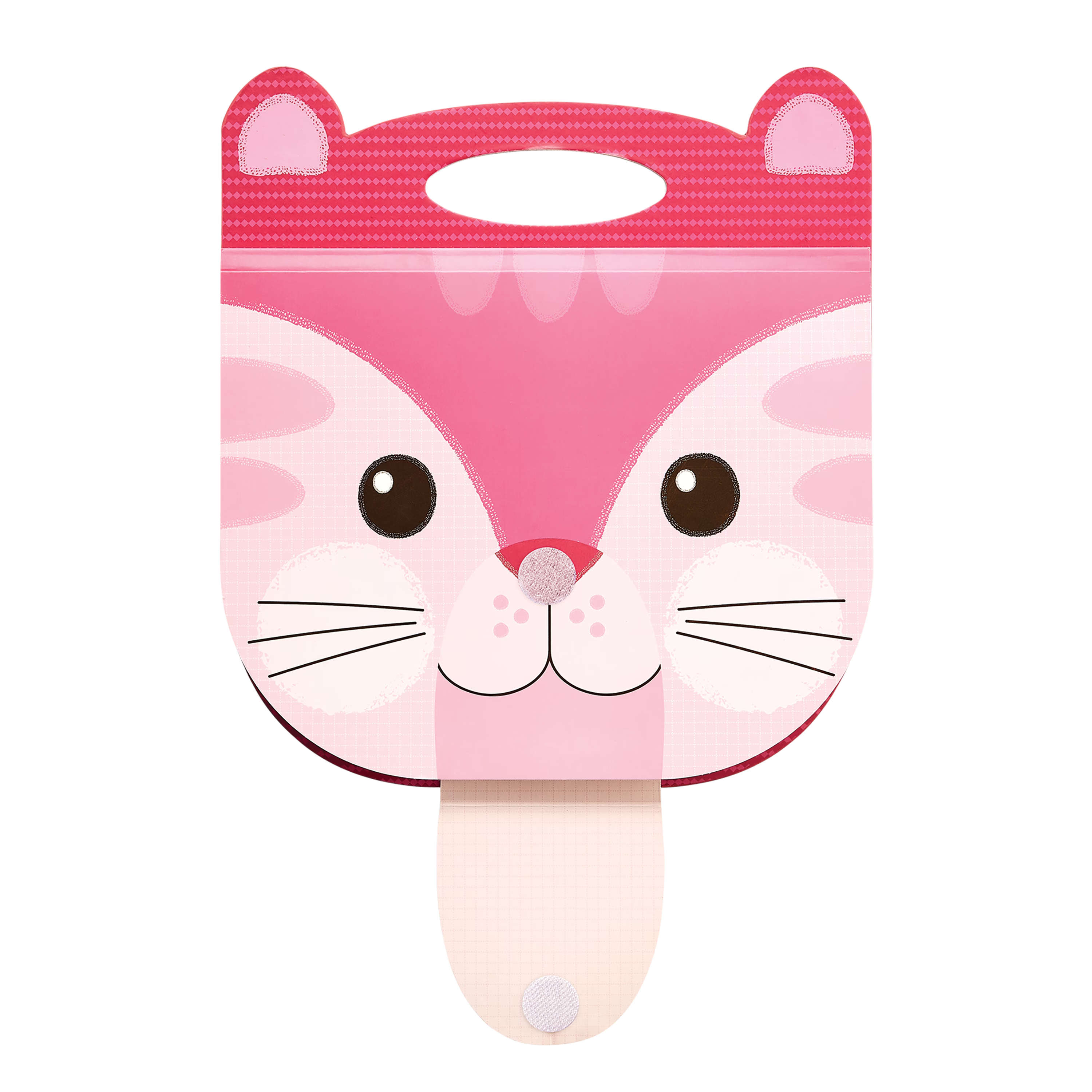 Front cover of OOLY Cat Carry Along Sketchbook with open buckle