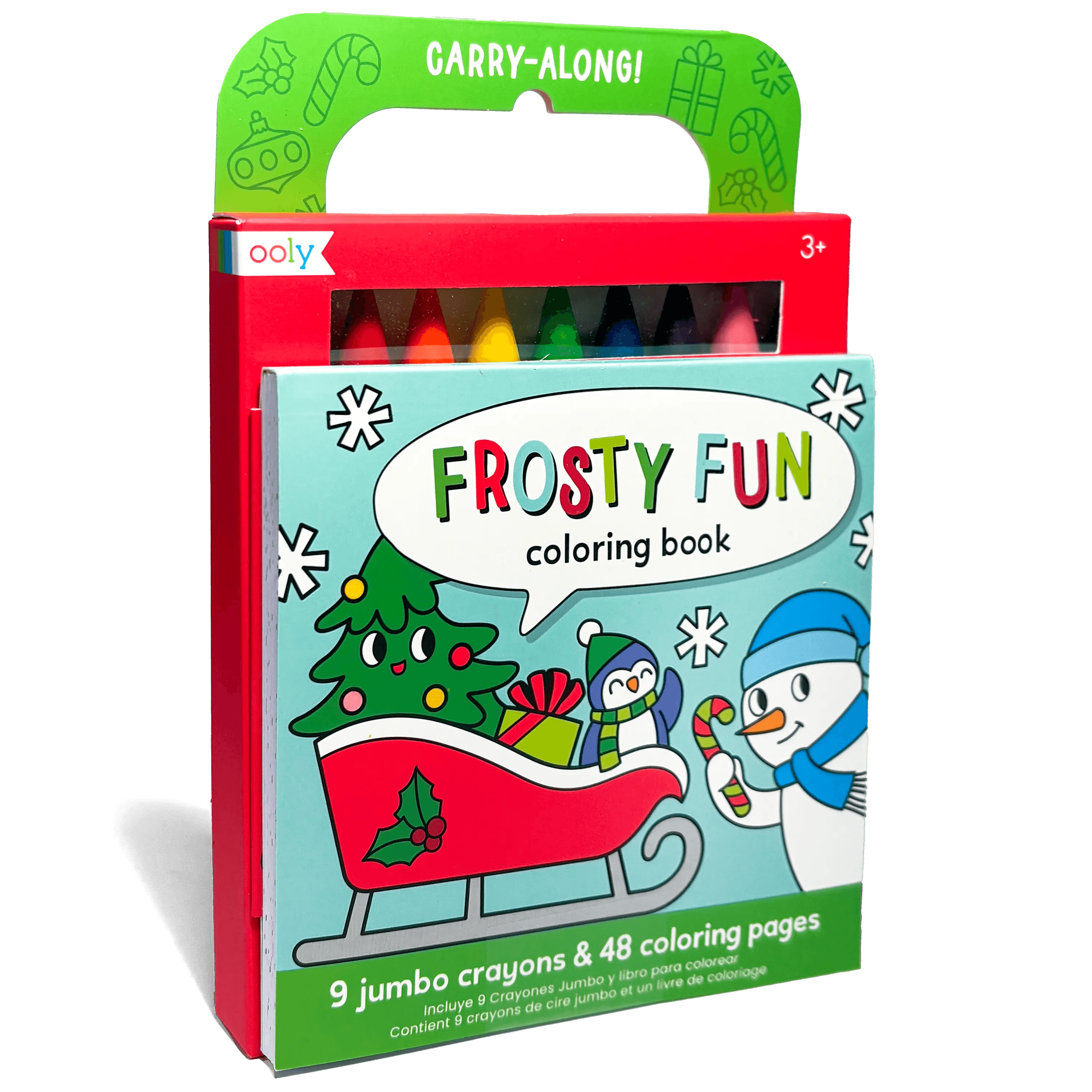Carry-Along! Coloring Book and Crayon Set - Frosty Fun - Set of 9 Crayons