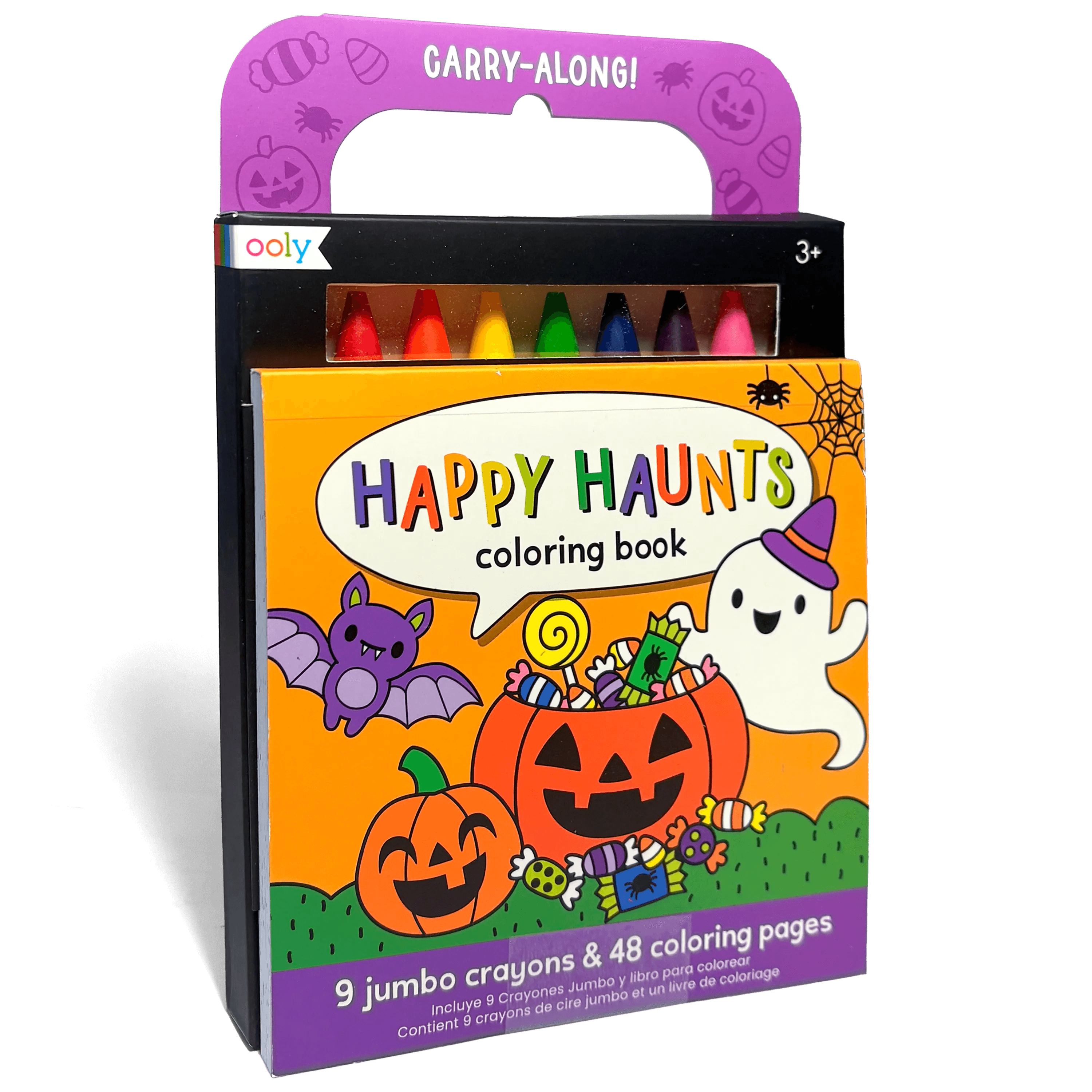 Carry-Along! Coloring Book and Crayon Set - Happy Haunts - Set of 9 Crayons